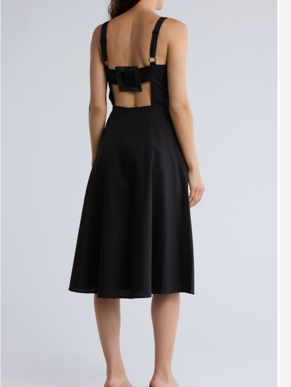 Hutch Black Midi A-Line Skirt with Back Cutout